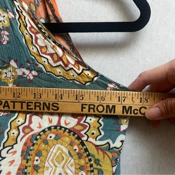 Free People patterned boho open knit paisley floral vest rayon cardigan One Size - Picture 10 of 10